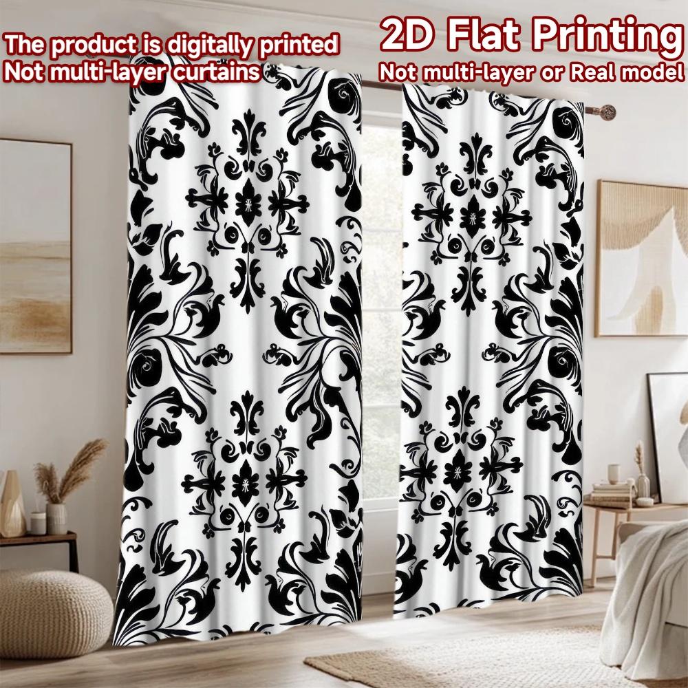 2D flat Photography Backdrop Party Backdrop Black Floral Motifs 100% Polyester Vibrant Reunion for Booth seats and studio