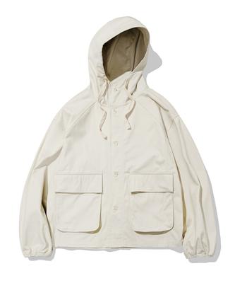 Cgp Balloon Fit Cotton Hooded Zip-Up Jumper_Cream