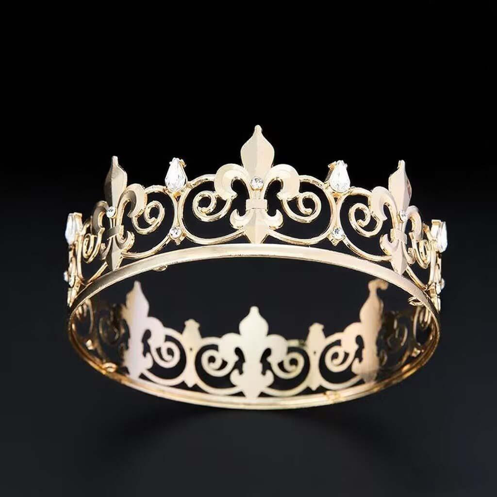 Round Crown Women's Tiara Party Performance Headwear Unisplendour Diamond Encrusted King's Tiara
