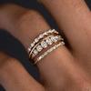 Gold Plated Zirconia Women's Ring Set - Four Pieces