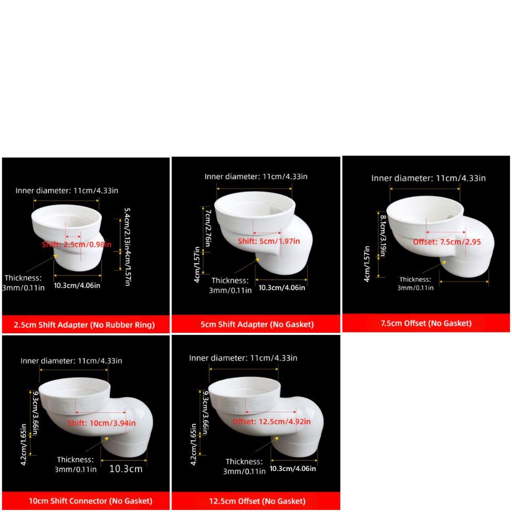 PVC-Kunststoff Toilettenspülrohr 110mm Versatzflansch-Adapter Toiletteninstallation