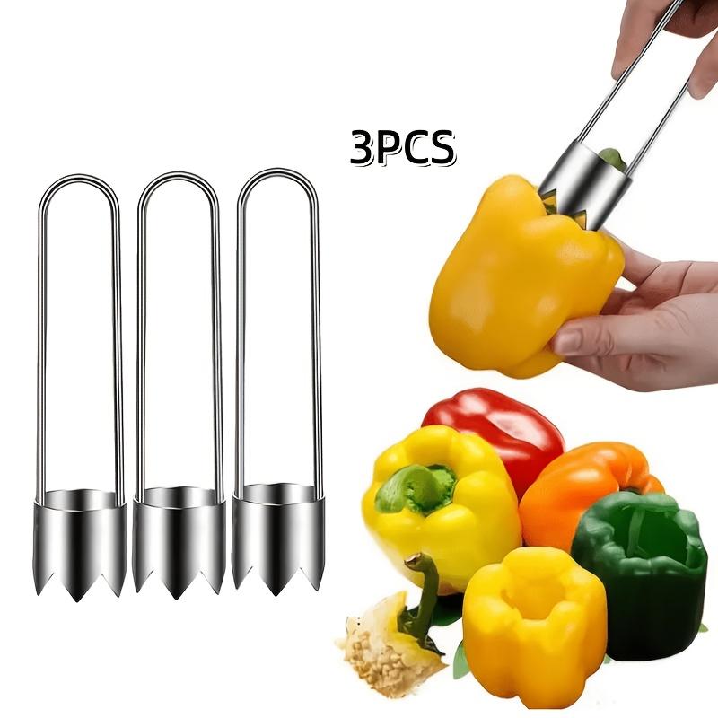 1/2/3Individual stainless steel fruit and vegetable corer Red bell pepper seed remover Universal kitchen tools Suitable for 1 Pieces