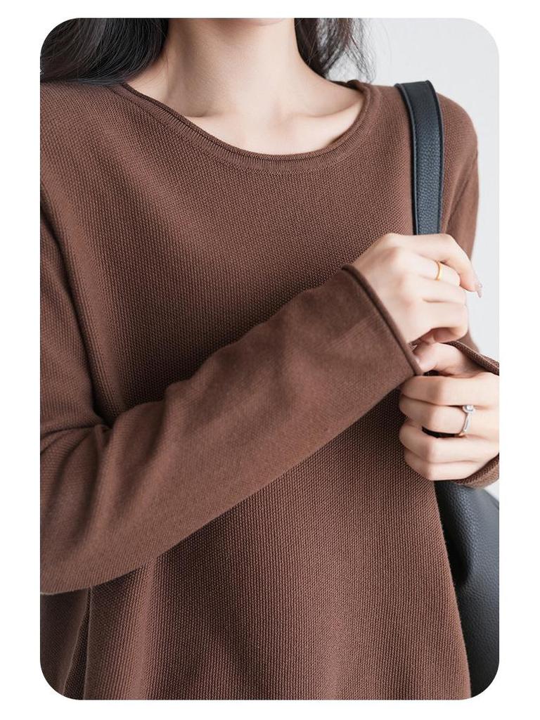 100% Reine Baumwolle Damen Strickpullover - Zart, Hautfreundlich, Lockere Passform, Übergröße, Frühling/Herbst Stil