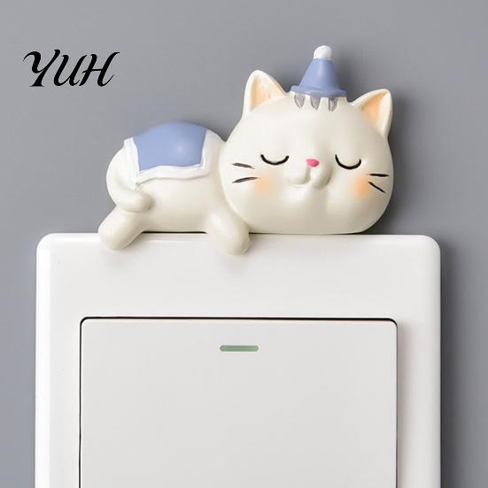 Adhesive Wall Decor Cute Cat Light Switch Sticker, Adorable Kitten Self?Adhesive Socket Panel Living Room Surround Cover Decor, Indoor Home for Kids