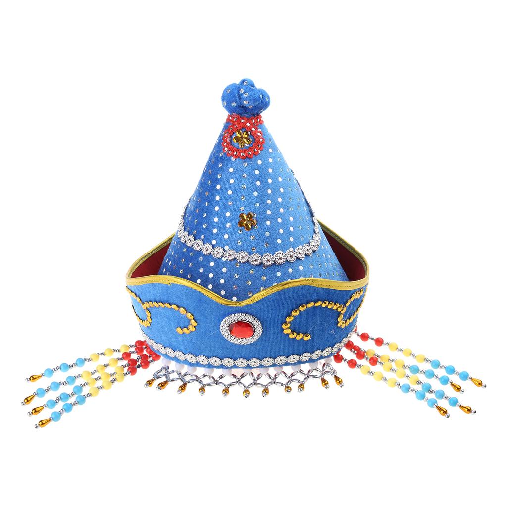 Mongolian Hat for Adult Children Ethnic Mongolian Dance Costume Hat for Performances Stage Props Head Accessories