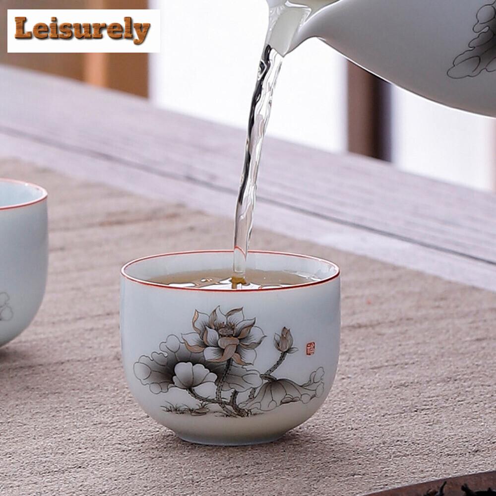 65ml Dehua White Porcelain Teacup Single Ceramic Cup Bowl Tea Tasting Mug Wing-handled Cup Thickened Master Cup Kung Fu Teaset