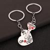 Cartoon Cat And Fish Keychains Polished Stainless Steel Animal Cat Pendant Children's Funny Keychains