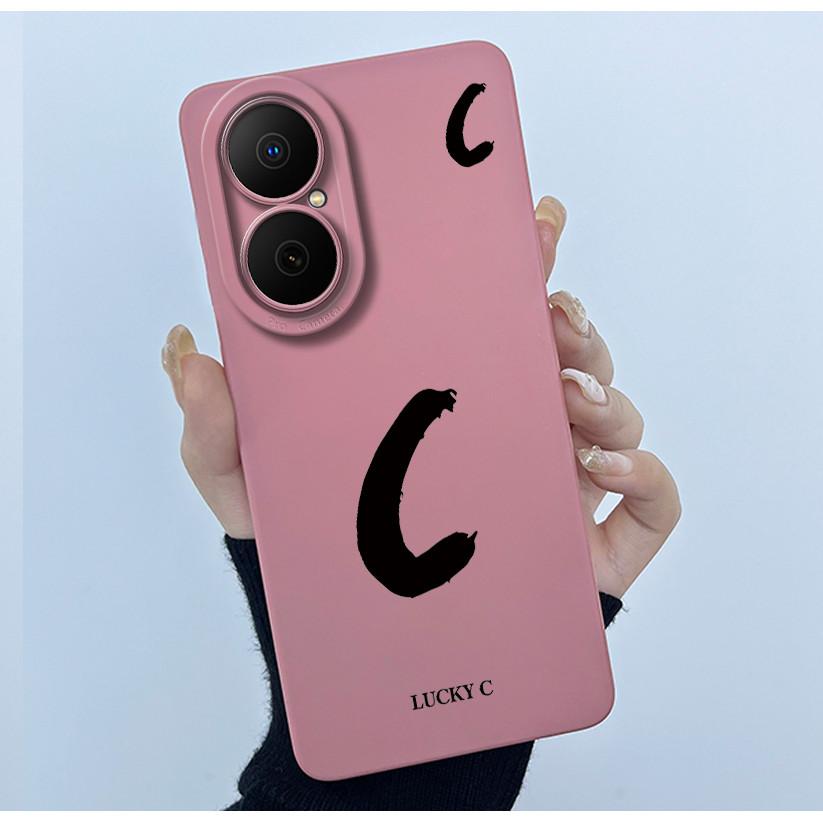For Huawei Nova Y73 4G Lucky Initial Letter Phone Case For Huawei Nova Y73 NovaY73 4G Soft Silicone Back Cover Shockproof Bumper