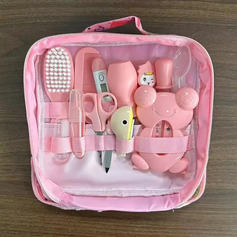 13-Piece Baby Care Gift Set-Nursing Kit with Shampoo Brush Bath Water Temperature Gauge Nail Clippers & Thermometer for Infants