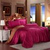 Luxurious Satin Silk Bedding Set 4pc With Comfortable Fitted Sheet And Pillow Case