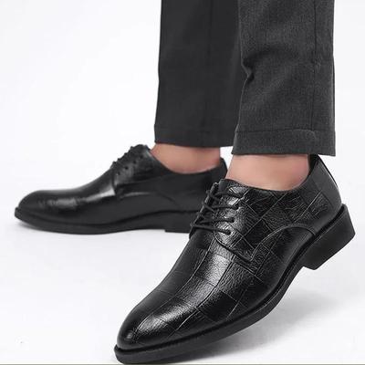 Mode Elegant Herren Hochzeitsschuhe Herren Leder Casual Atmungsaktiver Oxford Schuh mit Absatz Business Gesellschaftsschuh Männliche Kleiderschuhe