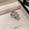 Exquisiter mehrschichtiger Diamantring: Luxuriöser Micro-Pavé Offener Zeigefinger Schmuck