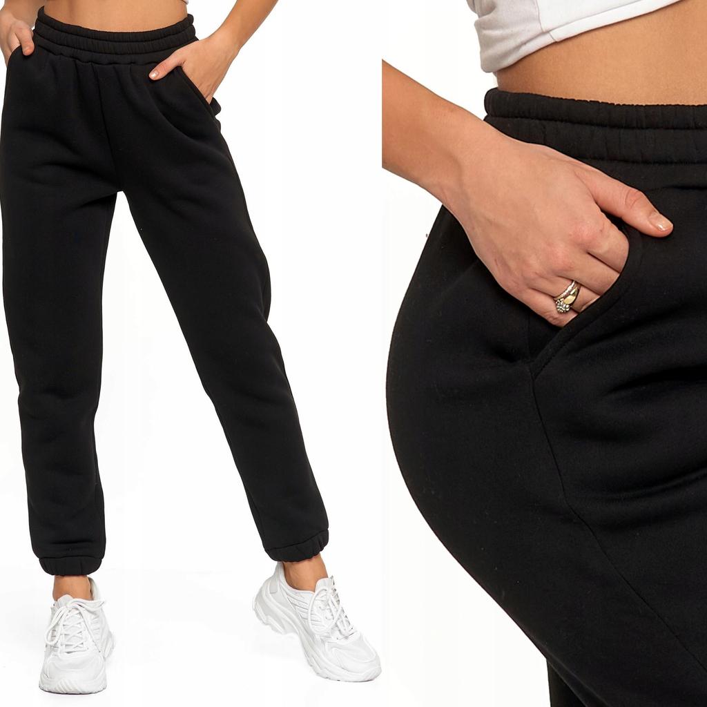 Women's Warm Joggers with Plain Pattern MORAJ XXL BLACK