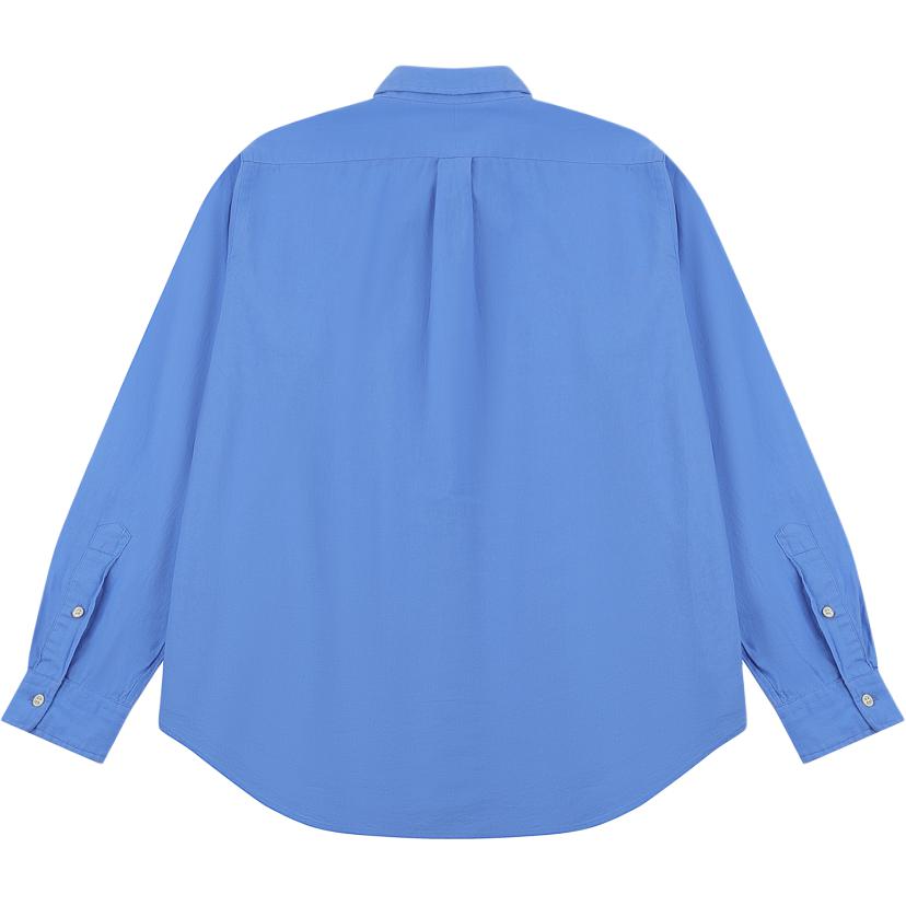 Polo Ralph Lauren Ss25 Pony Logo Embroidered Cotton Linen Blend Long Sleeve Shirt Men shirts Quality-Blue 710975540-002