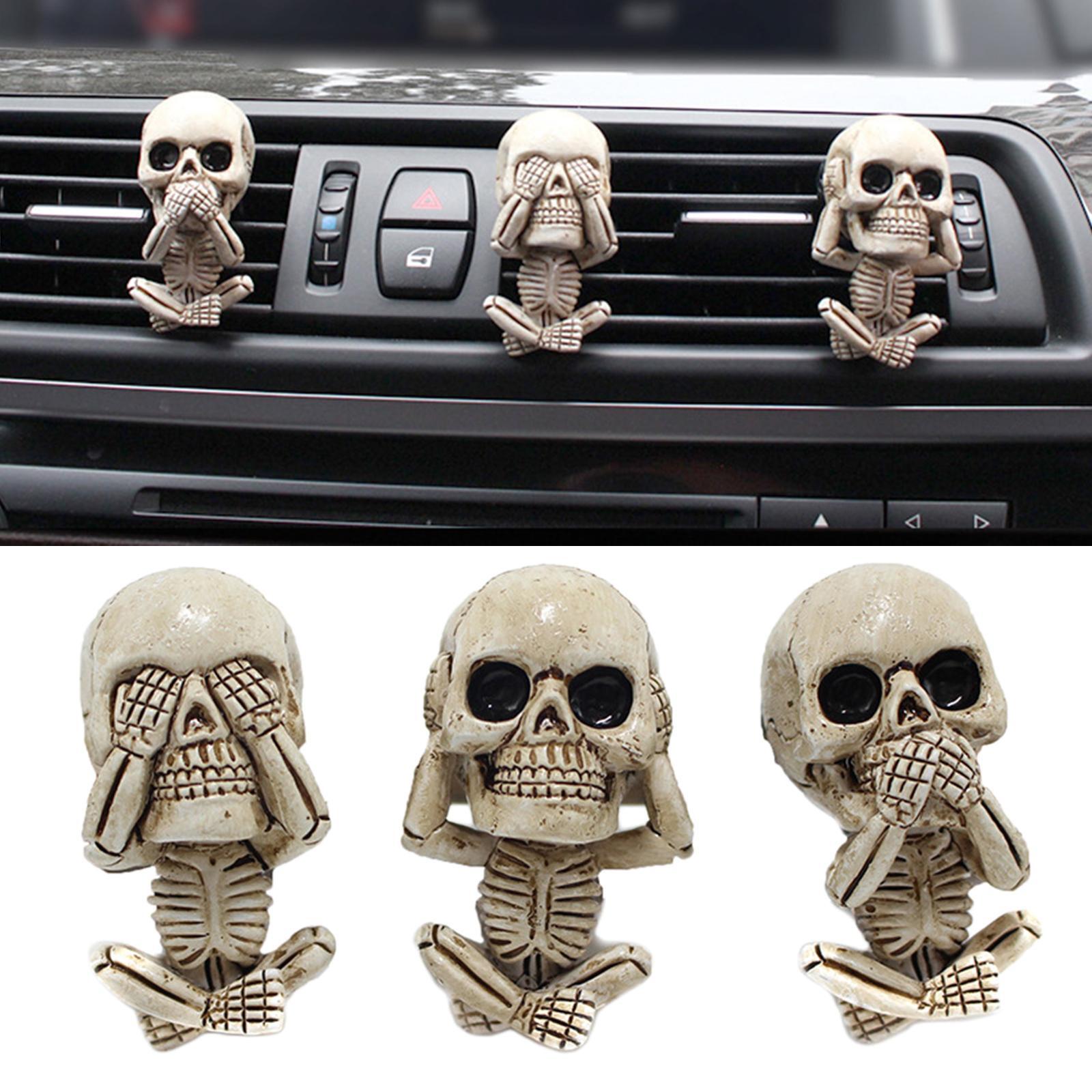 

Car Air Vent Mount Resin Skull Statue Ornaments Skeleton Bonsai Pot Decor