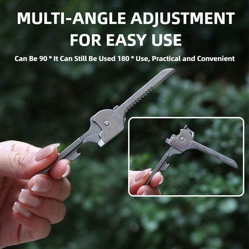 Outdoor Camping 6 In 1 Daily Carry Multi-functional Stainless Steel Tools Beer Opener Screwdriver Key Chain Folding Mini Knife