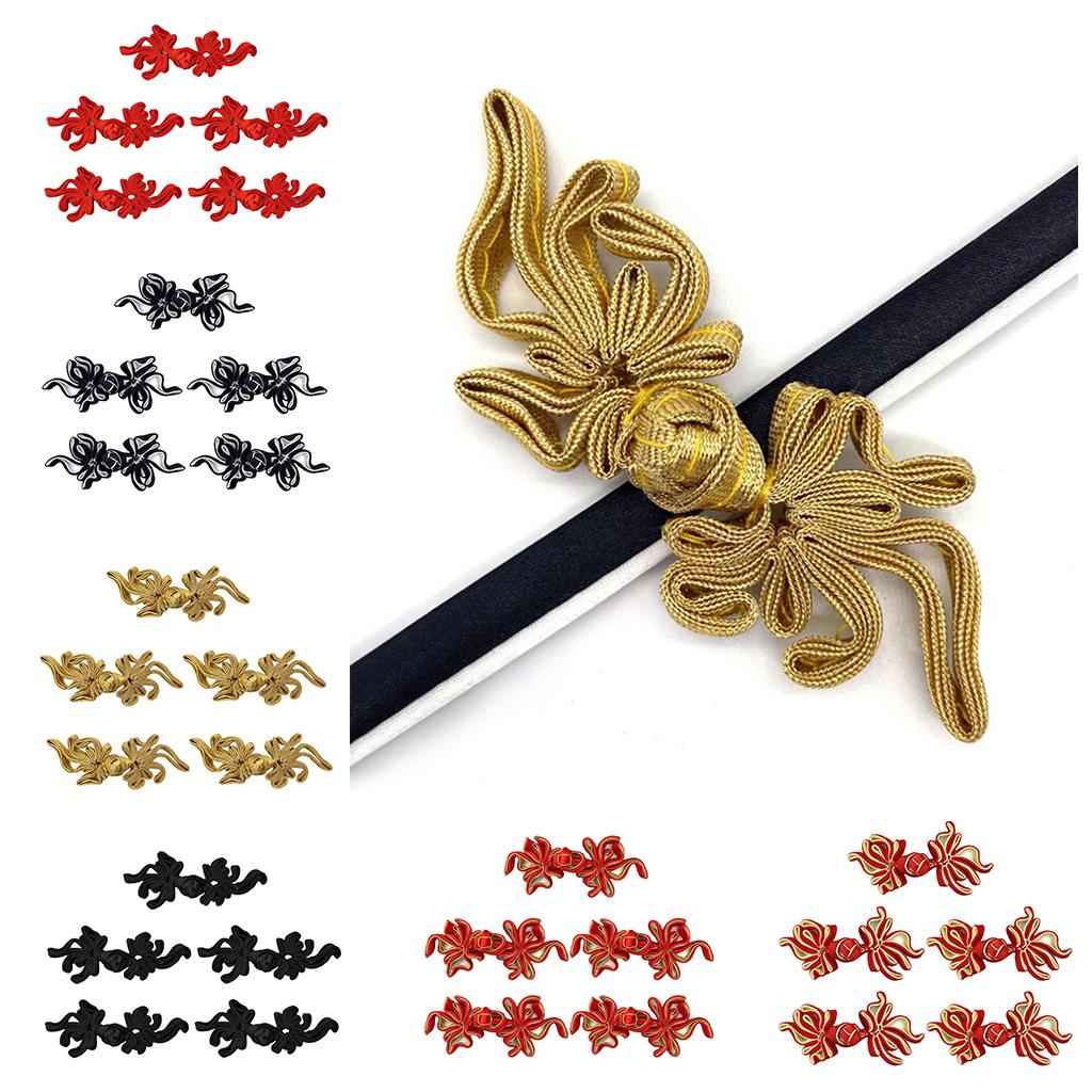 5 pairs of traditional Chinese knots with a frog button for Hanfu DIY handbag
