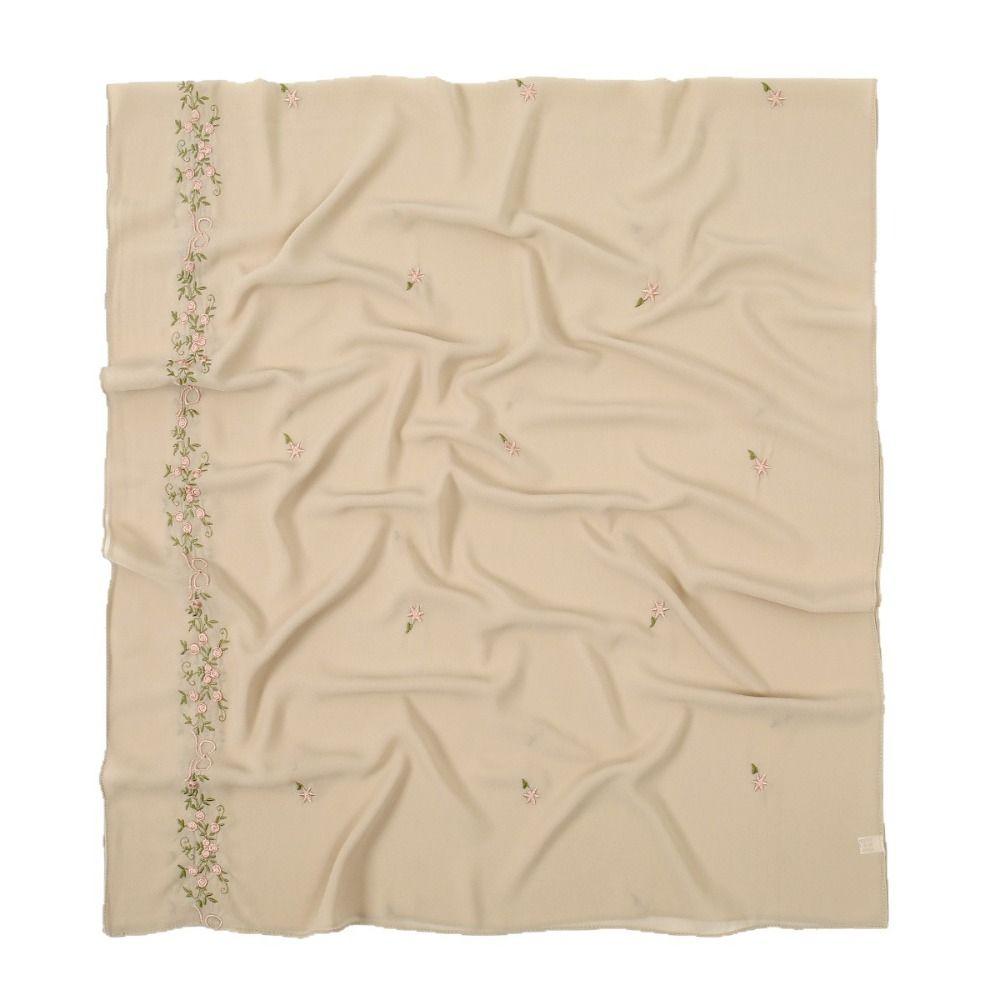 Plain Women Lace Shawl Chiffon Material Summer Femme Shawl Ramadan Hijab Scarf  Daily Events