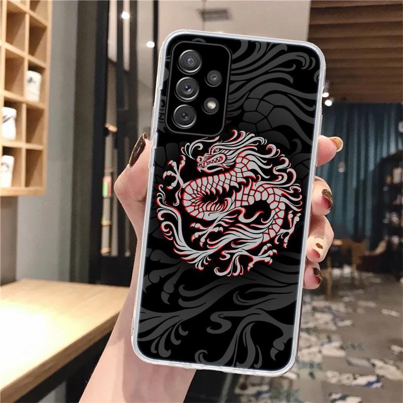 Japanese Dark Dragon Tattoo Phone Case For Samsung Galaxy A56 A55 A54 A53 A16 A15 A14 A13 A36 A35 A34 A33 A26 A25 A24 A23 A05S A