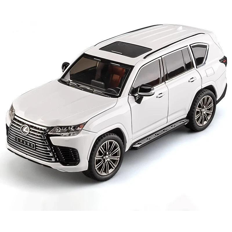 

1/24 Позашляховик Lexus LX600 Модель автомобіля з алюмінієвого сплаву Звук і світло Відтягування назад Дитяча іграшка Колекційні предмети Подарунок на день народження білий