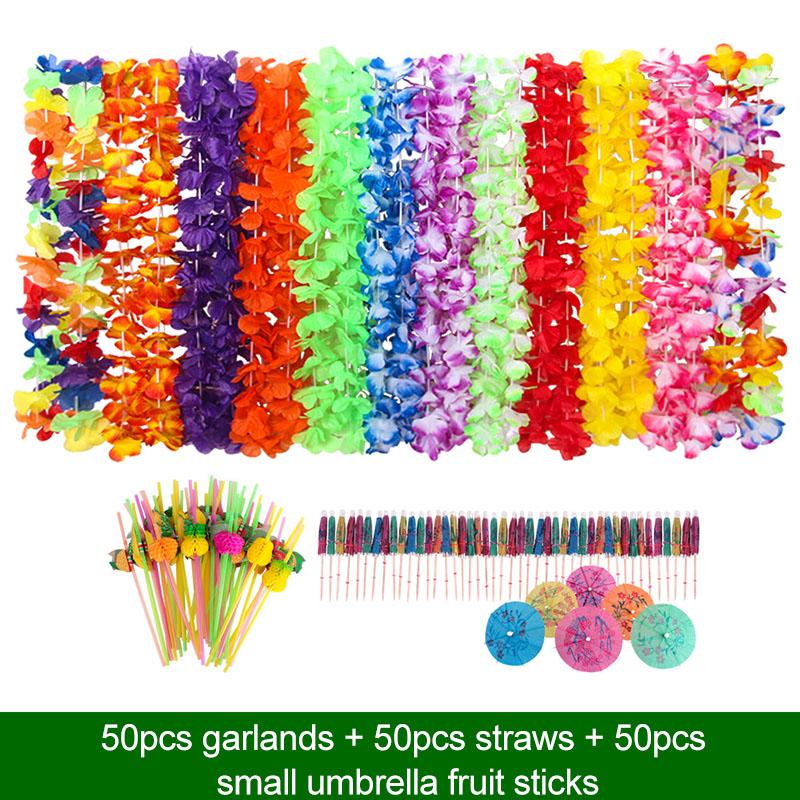 12/50 PCE Hawaiian Style Party Necklace  Garland Decorations  Beach Performance  Garlands Accessories