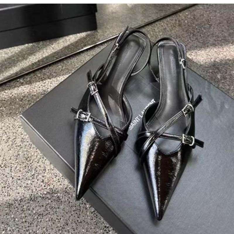 Fashion Female Buckle Strap Pumps Wine Red Footwear Women Medium Heels Shoes 2025 Fashion Shallow Pointed Toe Ladies Heels Shoes