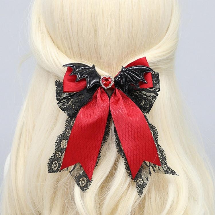 Punk Devil Wing Heart Hair Clip for Women Girl Hair Styling Accessories for Braid 2000s Halloween Party Dressingup Supply