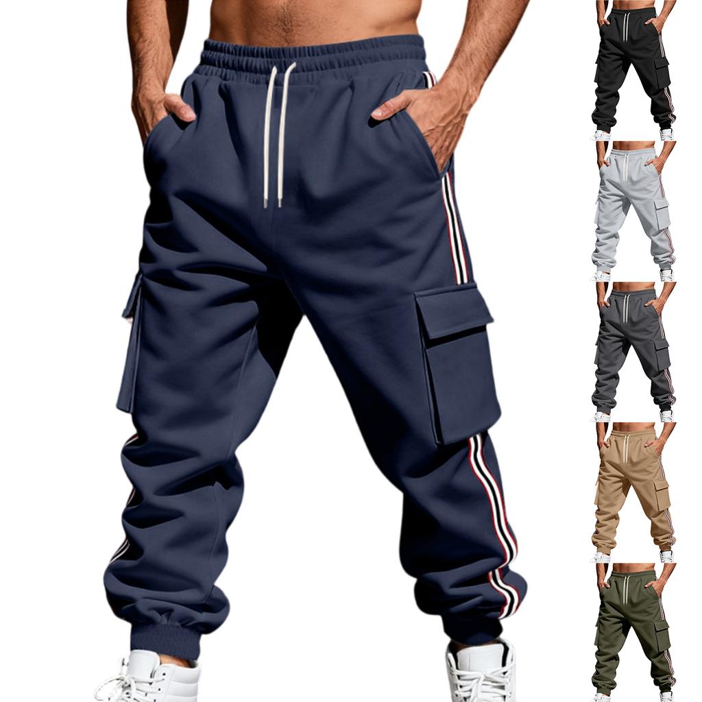Men's Vintage-Inspired -Lined Utility Cargo Pants With Elastic Waist & Cuffed Ankles | Relaxed Fit Outdoor For Hiking & Casual Wear
