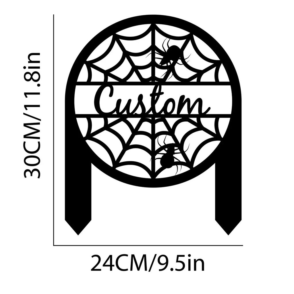 Spooky Spiderweb Halloween Metal Yard Stake Outdoor Decor Creepy Cool