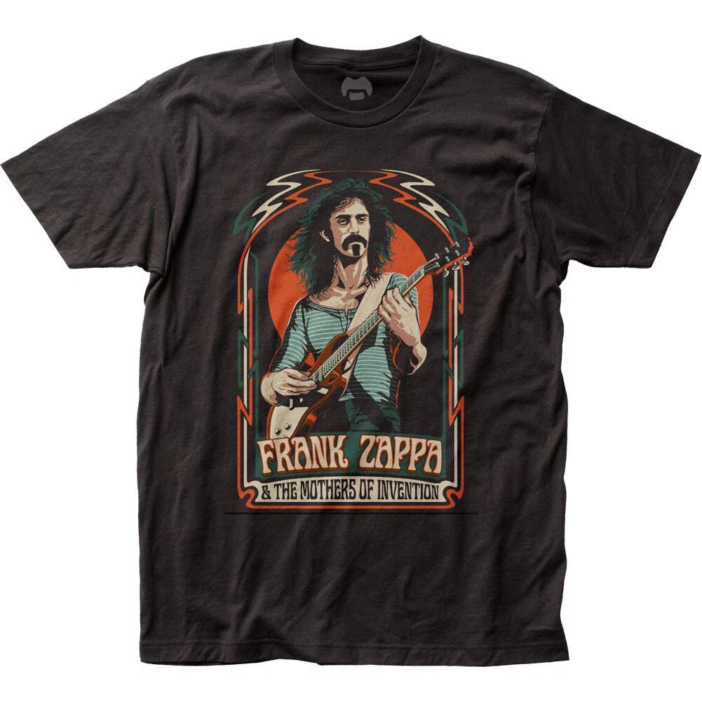 Ilustrace Franka Zappy Pánské tričko Rock and Roll Hudba Klasické kapelní tričko Černé