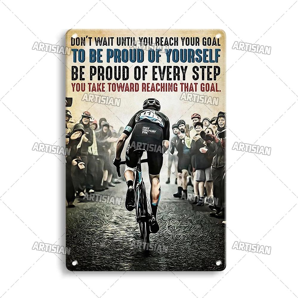 Artisian Cycling Metal Sign Bicycle Tin Plate Bike Decorative Plaque Sport Wall Decor Garage Bar Pub Club Hotel Cafe Kitchen