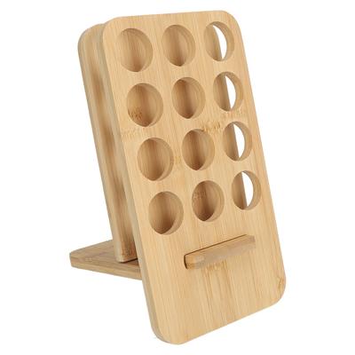 Wood Essential Oil Stand Tabletop Aromatherapy Display Storage Rack for Nail Polish Cosmetics Holds 12pcs 10ml Bottles