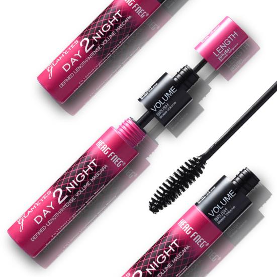 2 In 1 Waterproof Mascara Long Thick Curly Non Smudge Lashes Extension Cosmetic
