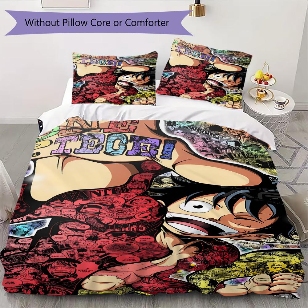 

One Piece Pattern Bedding uilt Set uilt Cover Pillowcase Home Decoration Birthday Gift (1 * duvet cover + 2 * pillowcase without core) 135x200cm