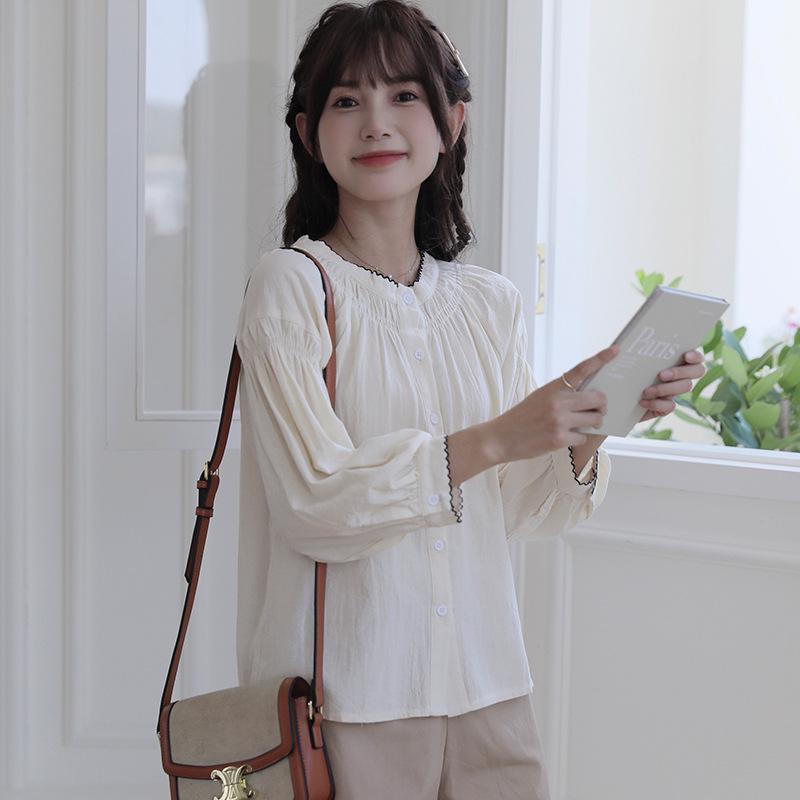 2026 Spring Retro Elegant Long-Sleeve Women's Shirt - French Chic Design