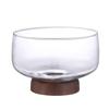 High-Footed Acacia Wood & Glass Fruit Bowl