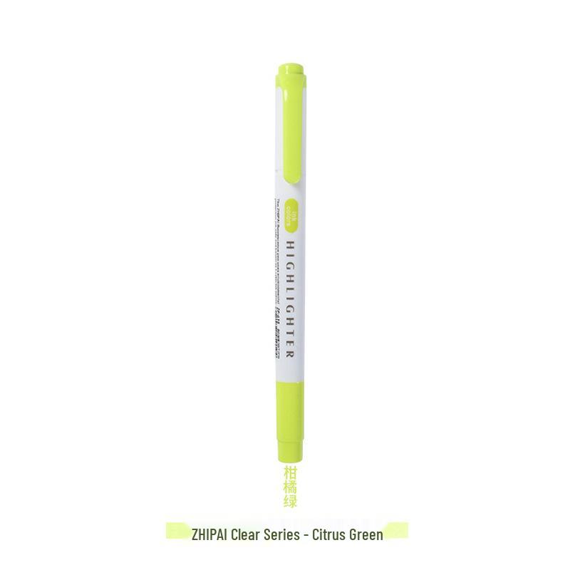 Zhi 618 Student Dual-Tip Fluorescent Pen - Gray, Soft Light & Dark Retro Colors for Highlighting & Marking