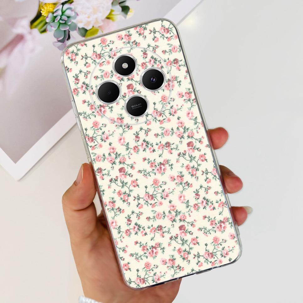 

Для XIaomi Redmi 14C / Poco C75 Задня кришка Метелик Квітка троянди Розкішний Дівчачий Чохол для телефону На Redmi 4C Прозорий М який ТПУ Прозора Накладка XIaomi Redmi 14C