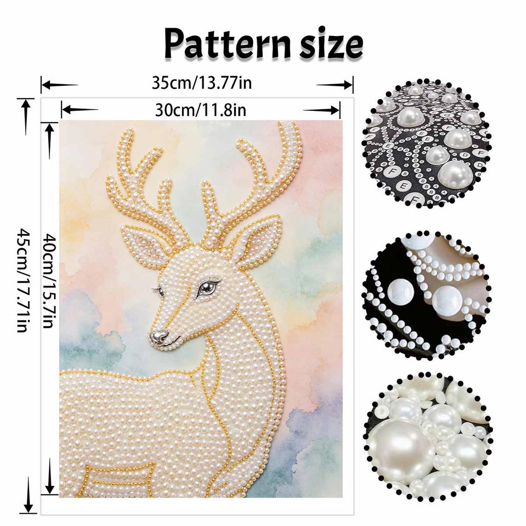 Pearl DIY Art Painting Elegant Deer Handcrafted Picture Indoor Wall Ornament Relaxing Leisure Hobby Exquisite Home Decor Gift