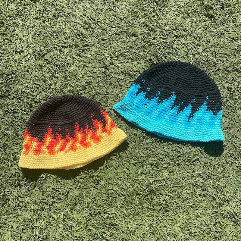 New men's and women's fisherman hats, hand-knitted striped pullover hats, women's fashionable and versatile woolen hats