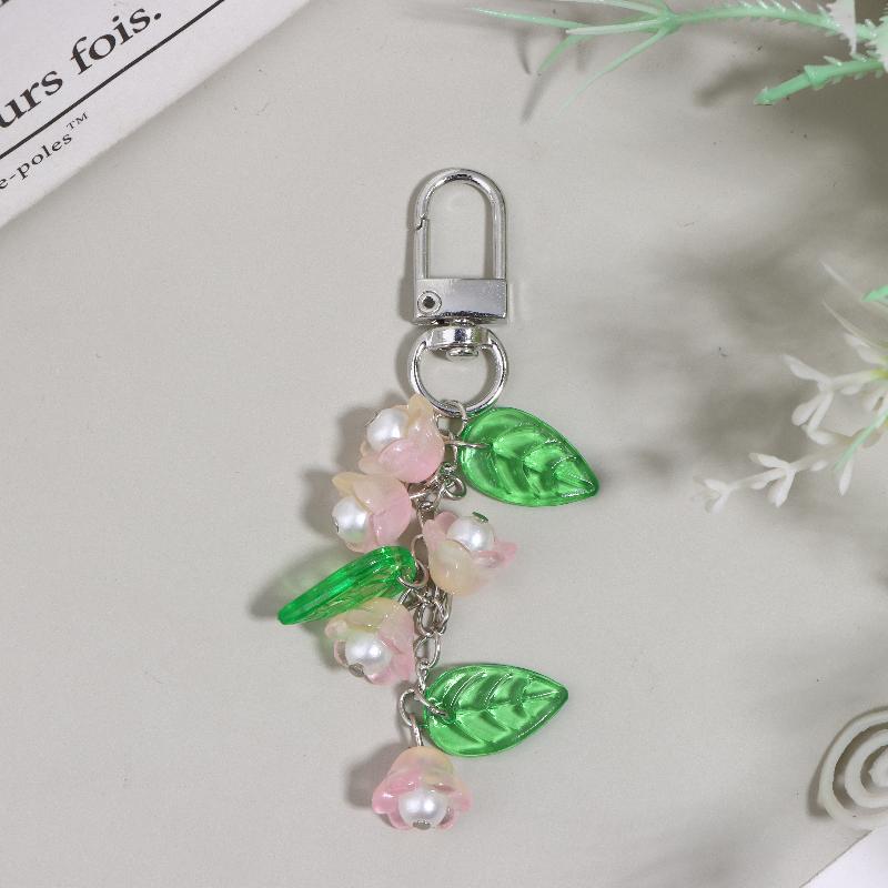 Y2K Aesthetics Lily Of The Valley Keychain Exquisite Flower Keyring Bag Pendant Sweet Girly Phone Lanyard Holiday Gifts