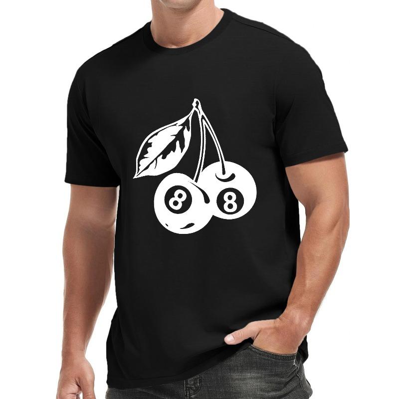 

European sizes BILLIARDS Print Men s Round Neck Short Sleeve Tee Fashion Regular Fit T-Shirt Top For Spring Summer Holiday Leisure Vacation 4XL