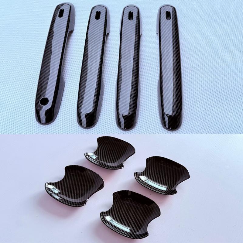 For Toyota Grand Highlander 2024 2025 ABS Carbonfiber  Side Door Handle Cover Trim Door Bowl Cap Sticker Protector Accessories