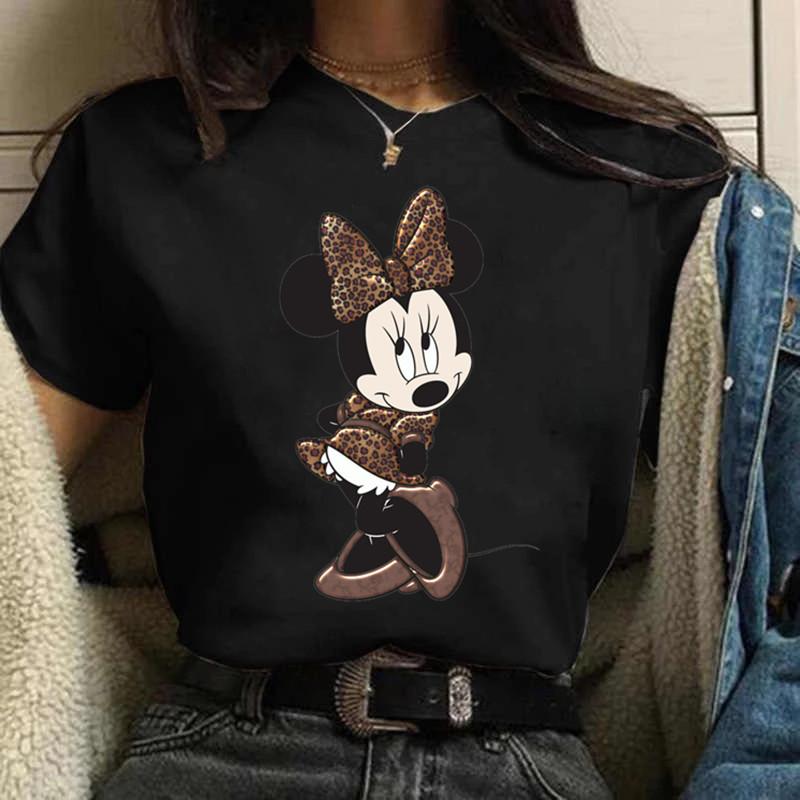 Y2k 90s Fashion T Shirts Gothic Fashion Mickey Tshirt Minnie Mouse Print T-shirt Women T Shirt Female Clothes Kawaii Disney