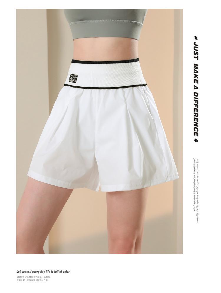 Women's High-Waist Quick-Dry Slimming Yoga Shorts - Loose Fit, Anti-Exposure, Faux Layer Fitness Pants