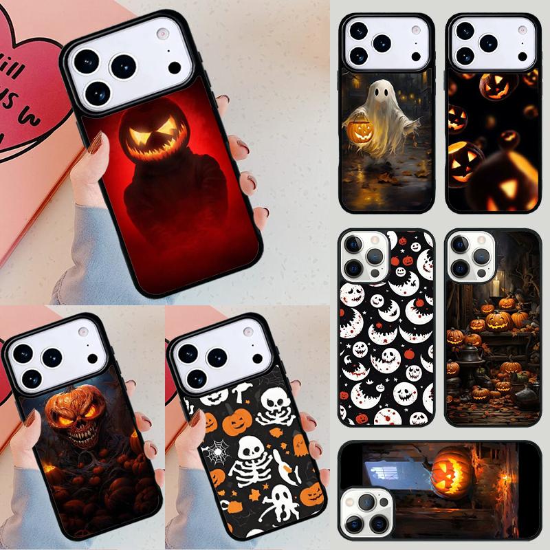 Halloween Pumpkin Ghost Mummy Funda Phone Case For iPhone 17 Air 14 15 13 12 Max Cover For Apple 14 15 16 16e 11 Pro Max Plus