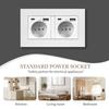 EIOMR France Standard Power Socket, Single Double AC 100~250V 16A White Black Wall Type-C Usb Plugs Outlet for Home Office