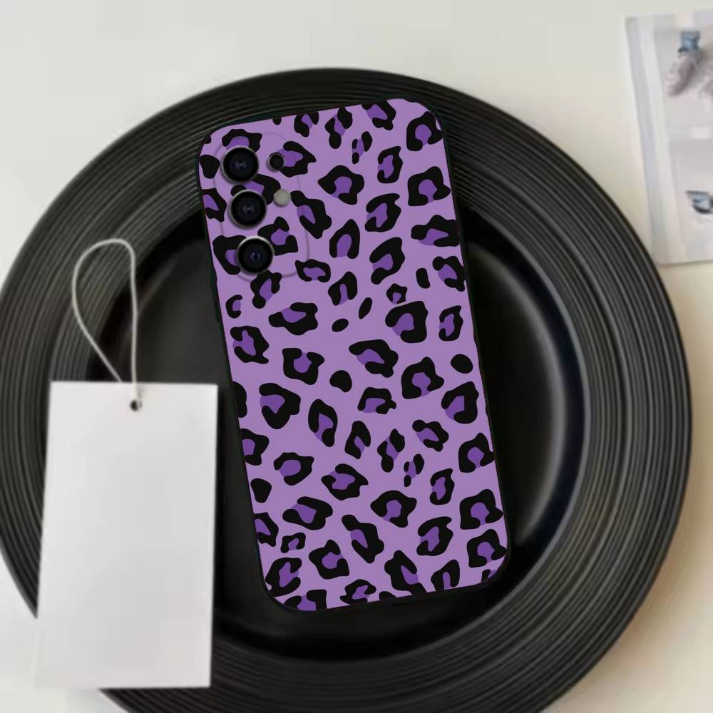 Leopard P-Print Phone Case For Samsung S25,S24,S21,S22,S23,S30,Ultra,S20,Plus,Fe,Soft Silicone Black Cover