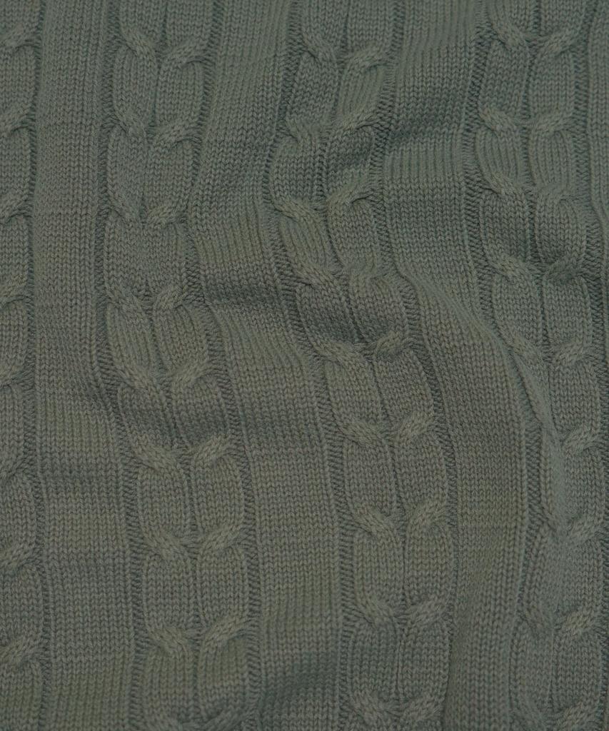 BIRBANTE Garment-Dyed Washable Cable Knit - Ash Khaki