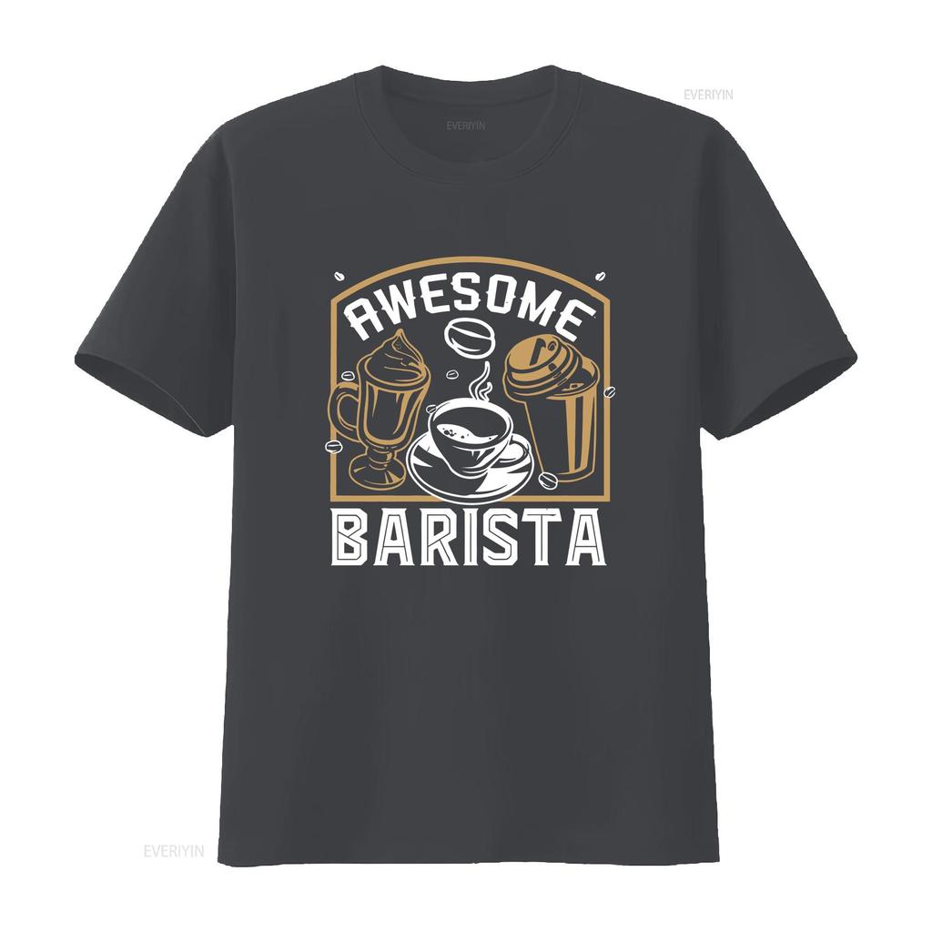 Barista T Shirt Fun for Vintage Washed Streetwear Breathable Unisex Stretched Fashion Slightly Versatile Soft Homme Casual